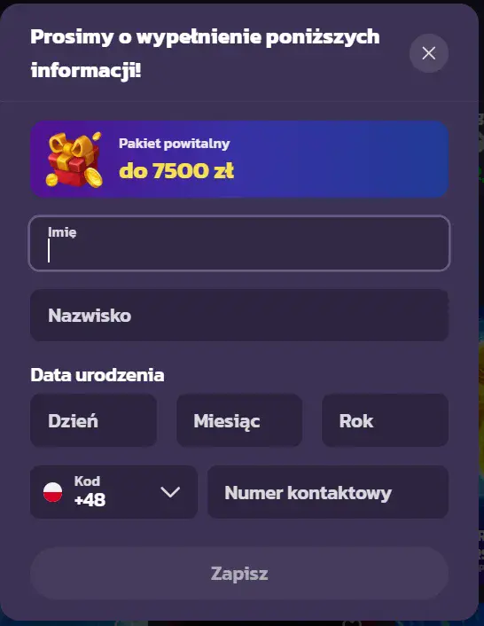 Coolzino-rejestracja-dane-kontaktowe